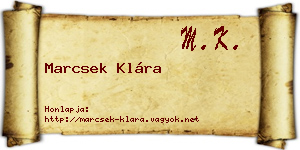 Marcsek Klára névjegykártya