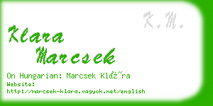 klara marcsek business card